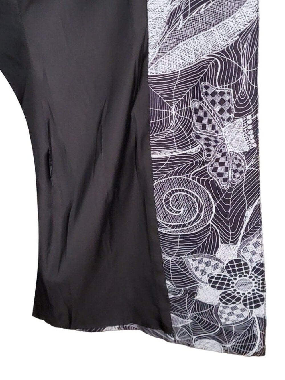 Angelys Balek Silk Blend Gothic Insect Web Open Front Blazer Jacket 10 Black - Picture 4 of 8